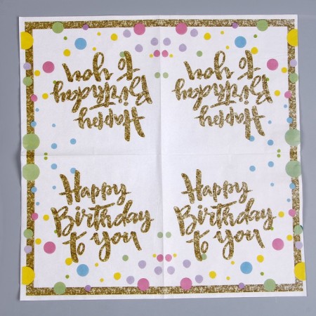 Paper napkins "Happy birthday", in a set of 20 pcs.-2