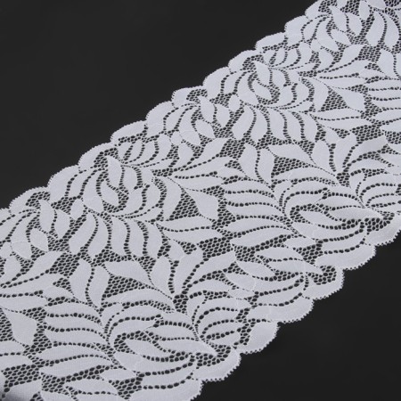 Lace elastic fabric, 180 mm × 2.7 ± 0.5 m, white color-1