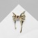 Brooch "Butterfly" foil wings, pink color in gold