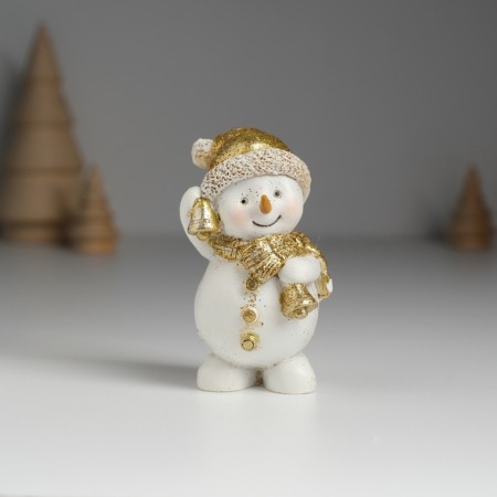 Polystone souvenir "Snowman in the cap and scarf with pink cheeks" MIX 5.6x4.5x7.5 cm-1
