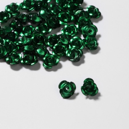 Busina "Rose", set 50 pcs., 6 mm, green color-1