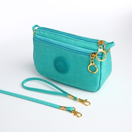 Bag Women's Cross-Bodi with a zipper, turquoise color-7