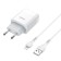 Network charger Hoco C73A, 2 USB, 2.4 A, Lightning 1 m cable, white