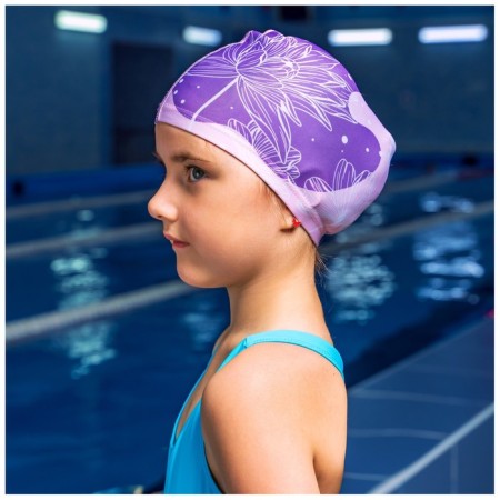 Baby hat for navigation ONLYTOP SWIM "Flowers", fabric, girth 46-52 cm-3