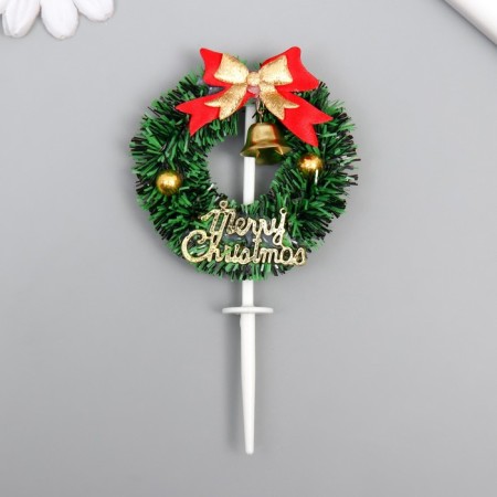 Decor for creativity "New Year's Wreath with stars and bell" 6.3 cm