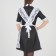 School apron with straps and bottom, guipure, flowers, p. 42-50, white color