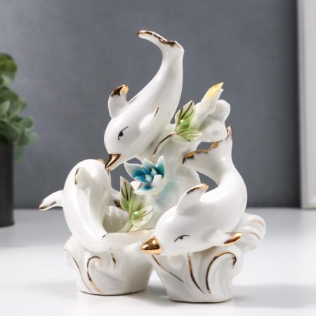 Souvenir ceramics "Three dolphin" 14x13x8 cm-1