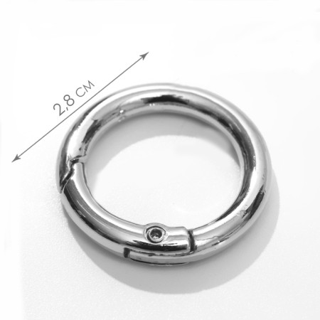 Karabin ring, d = 20/28 mm, thickness - 4 mm, 5 pcs, silver color-1