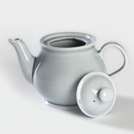 Porcelain kettle "Watercolor", 400 ml, light-gray color-1