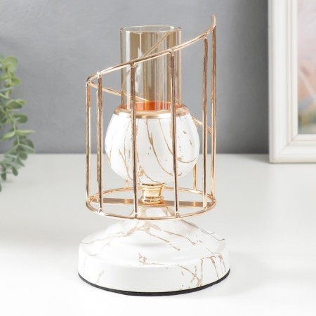 Summary Metal for 1 candle "White marble with golden cracks. Stairs" 23x13x13 cm-1