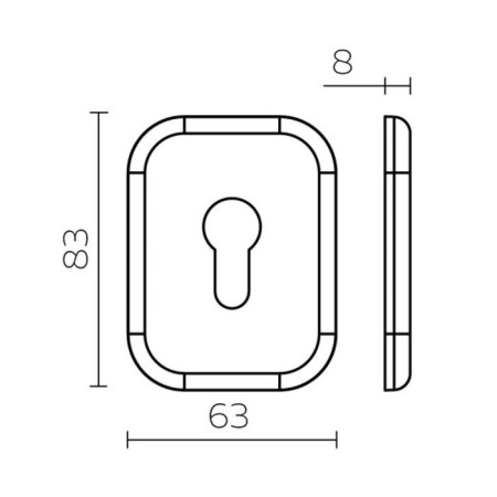 Decorative lining for the cylinder ESC 486-C SQ XL, CP-8, chromium color, 1 pc.-1