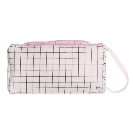 School Penal "Scotland" with a zipper 2 compartments, white/pink color-2