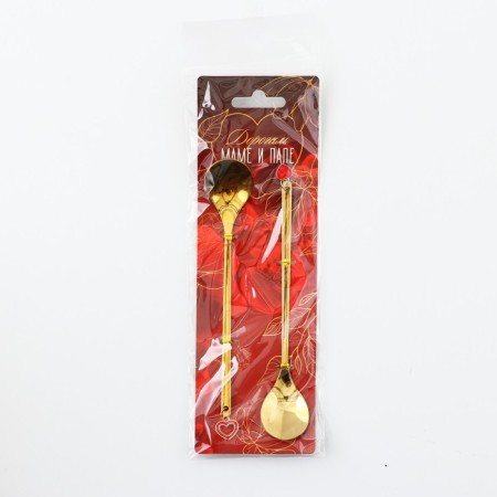 Gift set of spoons with suspensions "dear mom and dad", 2 pcs., 15.8 x 2.5 cm-8
