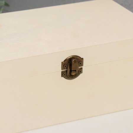 Casket wood for painting "rectangular" locking buckle 23.5x14x9.5 cm-1