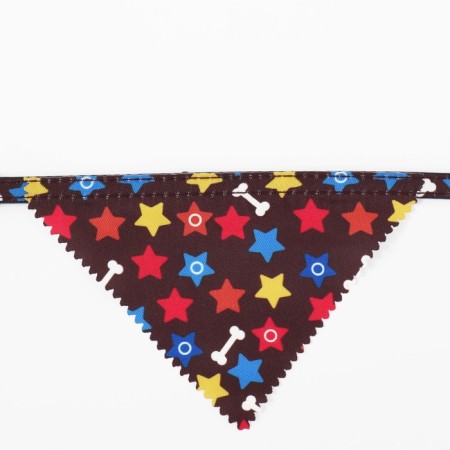 A collar with a scarf "Bright Life", 32 x 1 cm, brown-5
