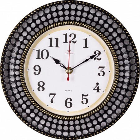 Walls Wall interior, silent, d-29 cm, black with gold-1