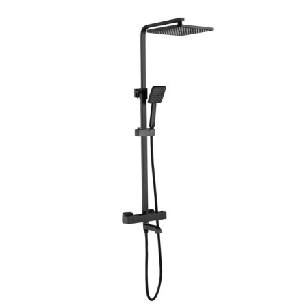 The shower system ESKO SINGAPORE BLACK STT5054 BL, thermostat, tropical shower, black