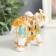 Polystone souvenir "White Elephant in the Golden Popone with blue inserts" MIX 9.5x5x7 cm