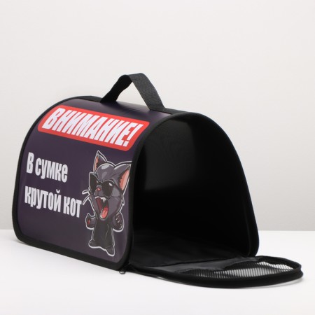 Bag - Frame -40 x 25 x 25 cm, blue with a cat-4