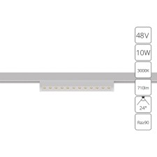 Magnetic track lamp Arte Lamp Optima A72888PL-1WH, LED, 10 W, 2.2x21.6x4.7 cm, 710 lm, white
