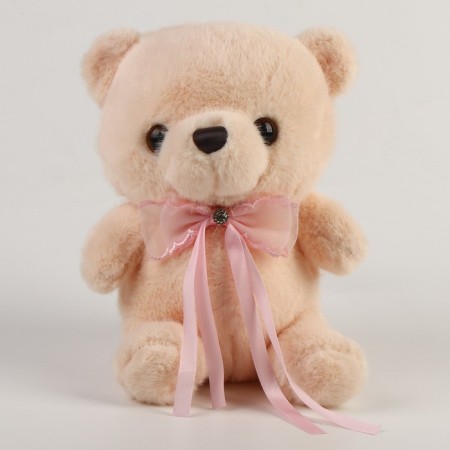 Soft toy "Bear" with a bow, 22 cm, beige color