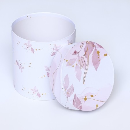 Set of round boxes 5 in 1 "delicate image", 20 x 20 -14 x 14 cm-5