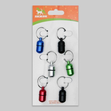 Address Capsula for a note, 2.2 x 1.3 cm, packing 6 pcs, mix-6