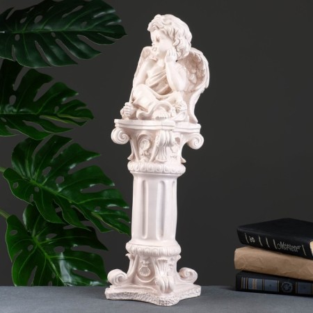 Figure "Angel sitting on a column" aged 16x16x51cm-3