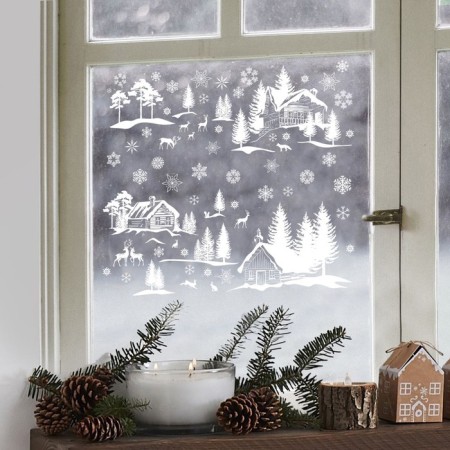 Sliper sticker "Snow City", reusable, 50 x 70 cm, new year-1