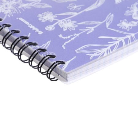 STOCKENOT on spirals A6, 80 sheets, cell, Erichkrause "Lavender", plastic cover silk -screen cover, OFSET BELIST 100%-5