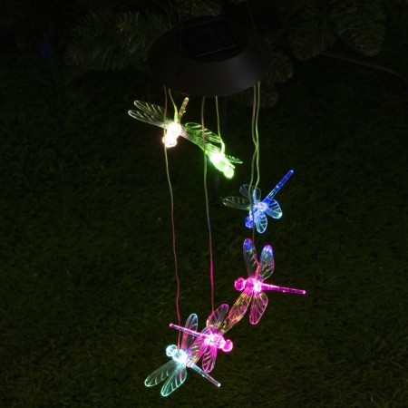 Garden lamp on the solar battery "Dragonfly", 12.5 × 86 × 12.5 cm, 6 LED, glow of multi-2