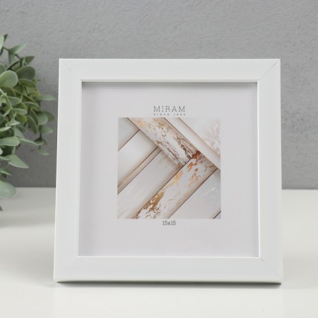Photo frame Plastic "Mira" 15x15 cm, 641861 White (plastic screen)