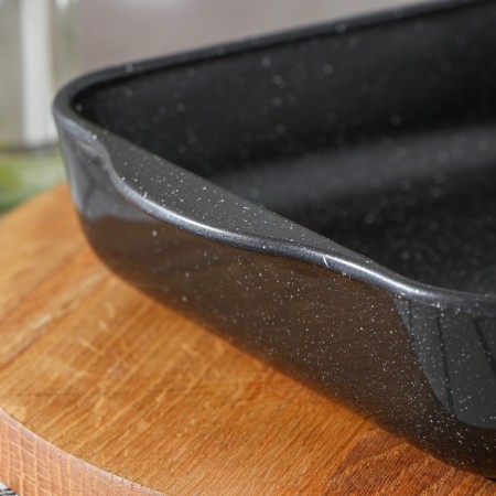 Form for baking and baking of heat -resistant glass "Black granite", 1.95 l, 22 × 25.6 cm-2