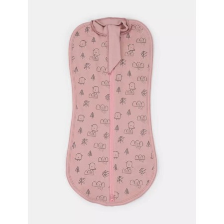 Diamond cocoon with a hat MOWBABY BIRDS, height 62 cm, pink color-1