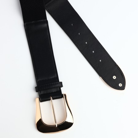 Women's belt, width 4.5 cm, black color-5