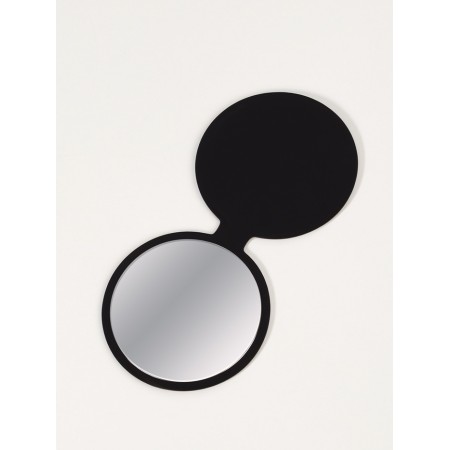 Folding mirror (1) b/took D7.2cm to leatherette/acrylic Cheron package QF-2