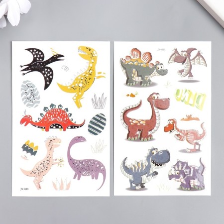 Tattoo on the body color phosphorus "dinosaurics" mix 12x7.5 cm-1