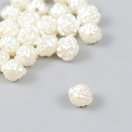 Beads for creativity Plastic "Pester Pearls" White Set 25 pcs 1.2x1.2x1.2 cm-1
