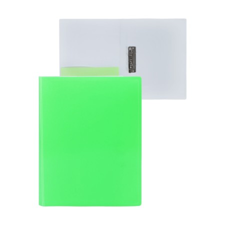 Folder with A4 clamp, 700 μm, root 27 mm, calligrata duble neon, inner pocket, up to 180 sheets, light green neon-1