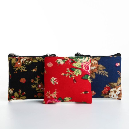 Women's wallet with zipper, color mix