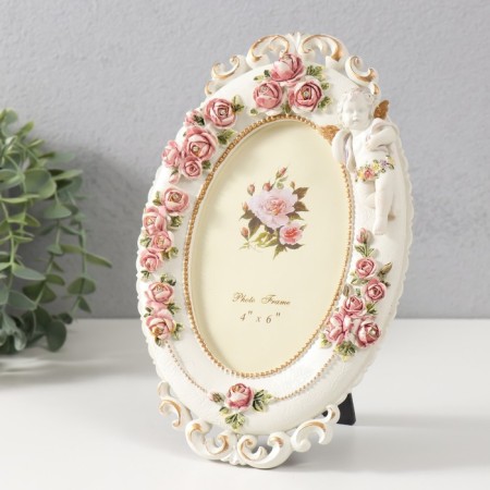 Photo frame Polystone 10x15 cm "Angel in roses" 15x22.5 cm-1