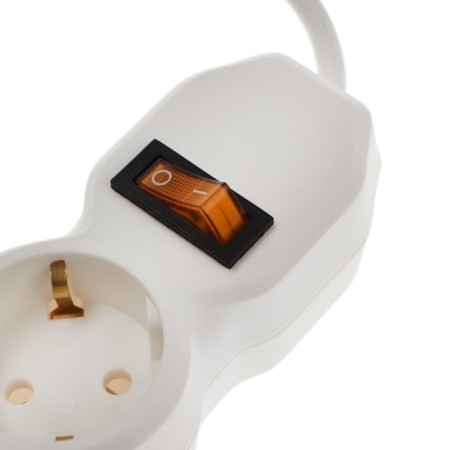 Extension cord Luazon Lighting Eco, 3 sockets, 2.7 m, 16 A, 3500 W, PVS 3x1 mm2, with salary, s off-2
