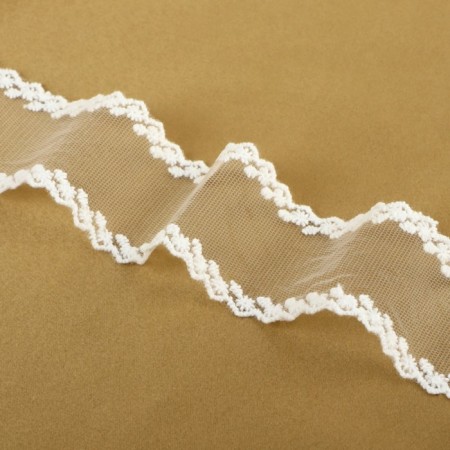 Lace on a grid, 45 mm × 14 ± 1 m, white color-1