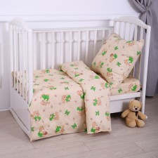 Baby bedding for honey beige 112x147cm, 110x150cm, 60x60cm, calico 120g/m, cotton 100%