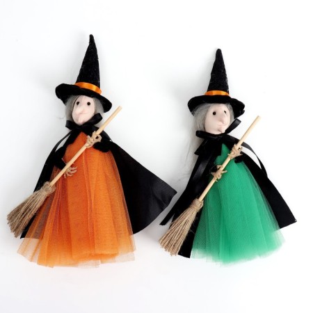 Baba - Yaga with a broom, color mix-2