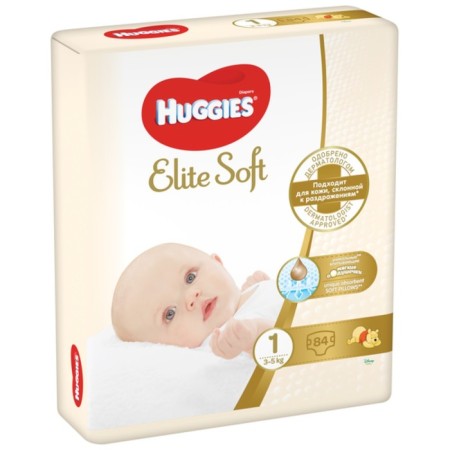 Distributes "Huggies" Elite Soft 1, 3-5kg, 84 pcs-10