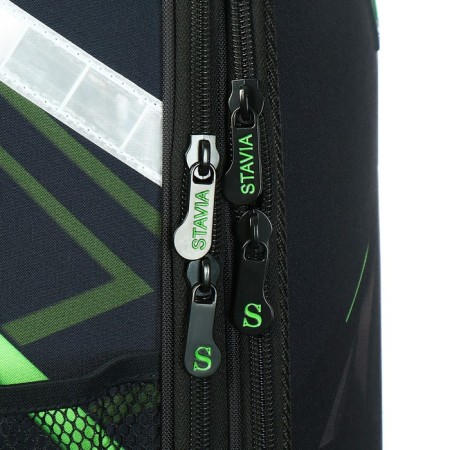 School backpack 38 x 30 x 16 cm, ergonomic back, Stavia "Super Car", black/green-9