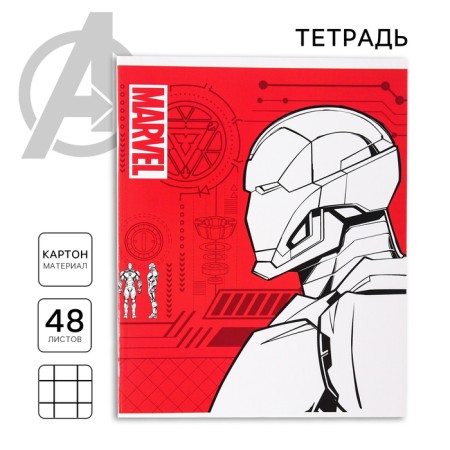 Notebook of 48 sheets in a cage, a cardboard cover "man-man", Avengers