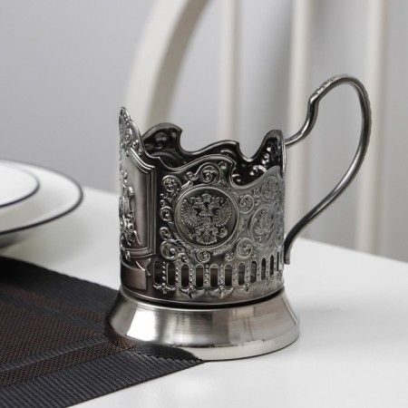 The cup holder "George the Victorious", D = 61 mm, nickel, with blackening-2