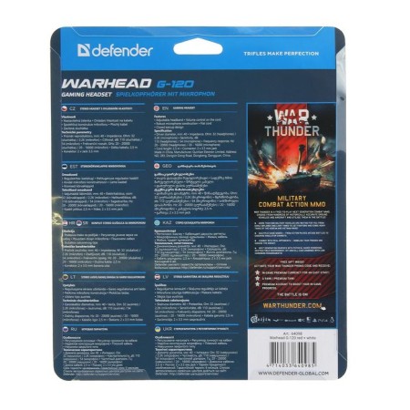 Headphones Defender Warhead G-120, game, full-size, microphone, 3.5mm, 2 m, black and red-7